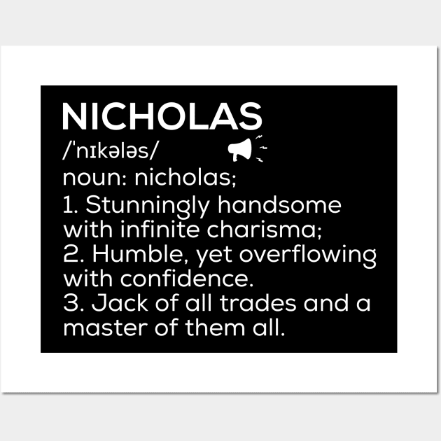 Nicholas Name Definition Nicholas Meaning Nicholas Name Meaning Wall Art by TeeLogic